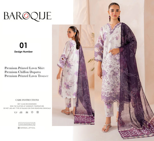 BAROOQUE 3PC PREMIUM CHIFOON DUPATTA