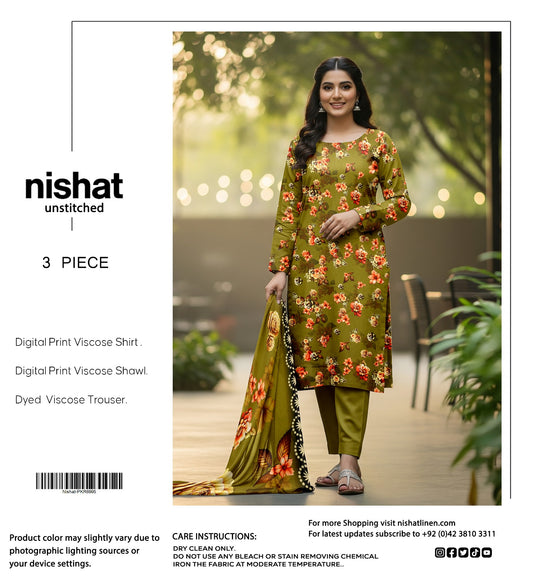 NISHAT 3PC VISCOS BANA DORA