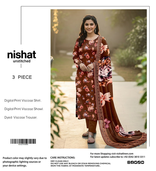 NISHAT 3PC VISCOS BANA DORA