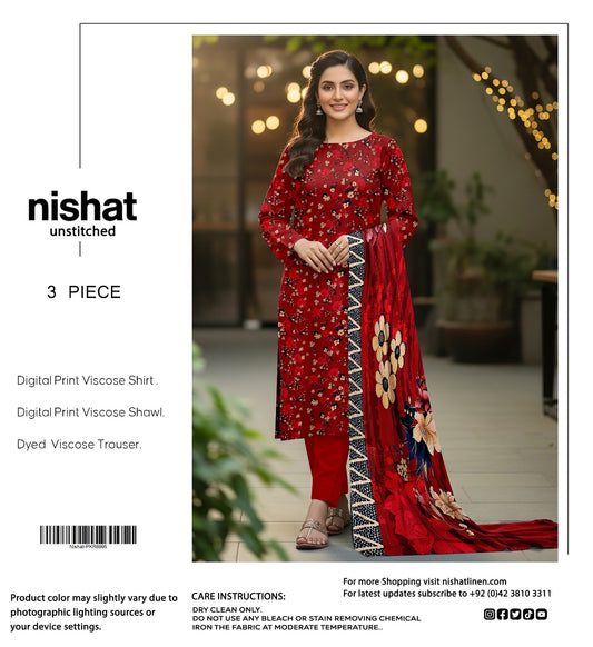 NISHAT 3PC VISCOS BANA DORA