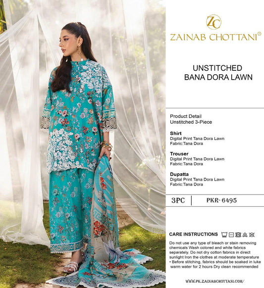 zainab chotani 3 pc lawn bana dora