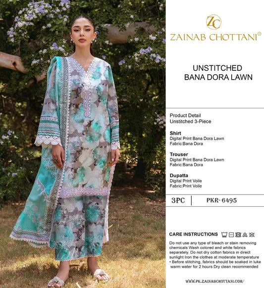 zainab chotani 3 pc lawn bana dora