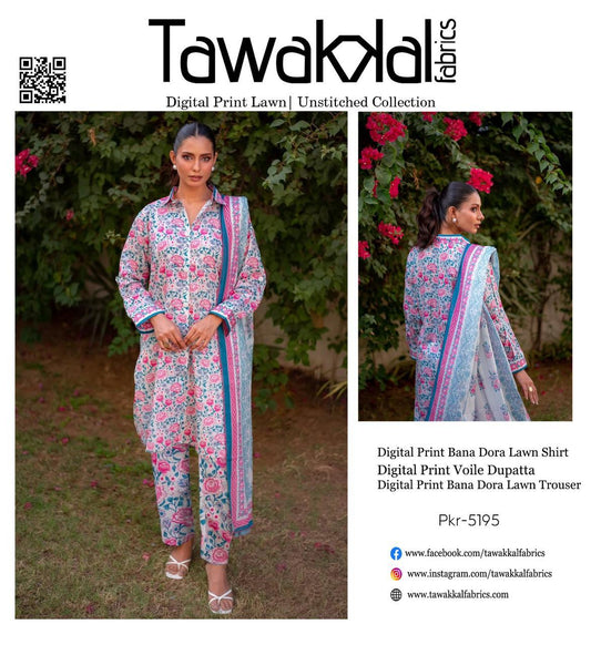 TAWAKAL 3 PC LAWN BANA DORA