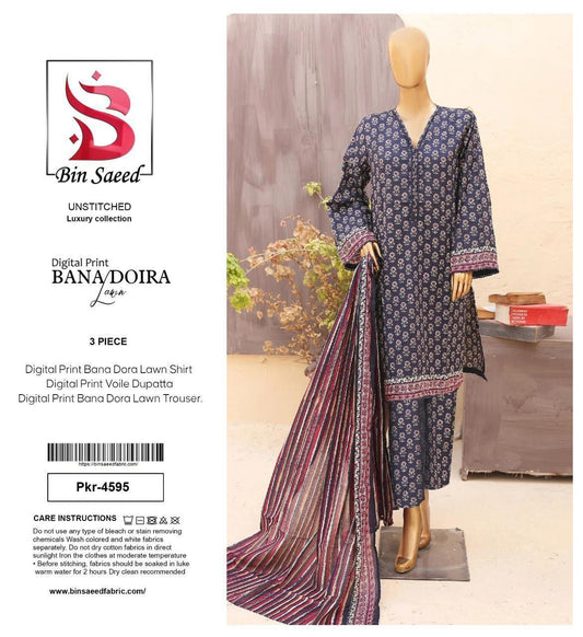 bin saeed 3 pc lawn bana dora
