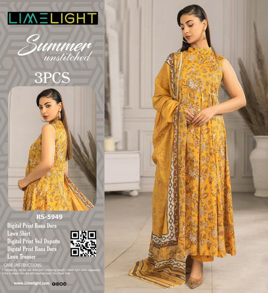 lime light 3 pc lawn bana dora