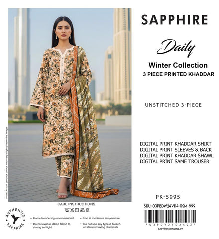 Sapphire Khaddar 3pc