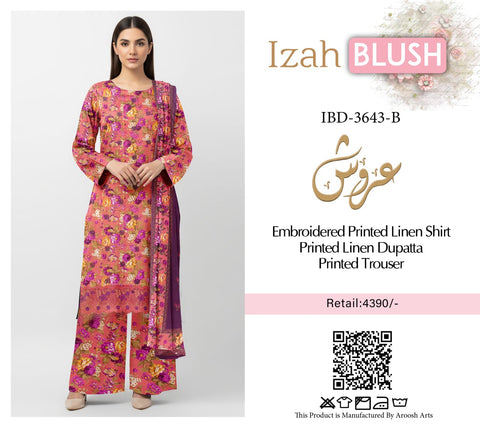 Embroidered 3pc Linen