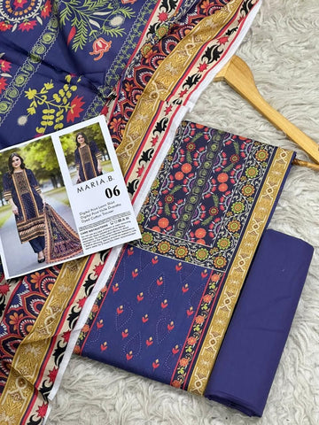 Maria.B Lawn 3pc With Voil Lawn Dup