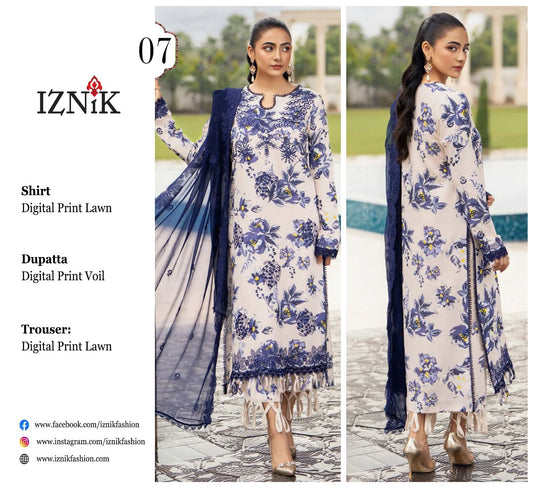 Iznik 3pc Lawn with Voil Lawn Dup