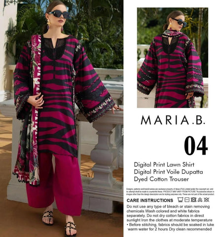 Maria.B Lawn 3pc With Voil Lawn Dup