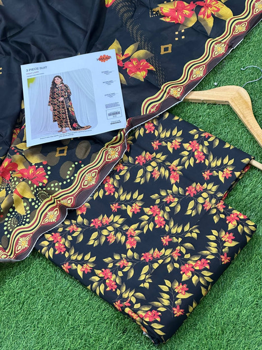 Khaadi Lawn 3pc Printed With Voil Lawn Dup