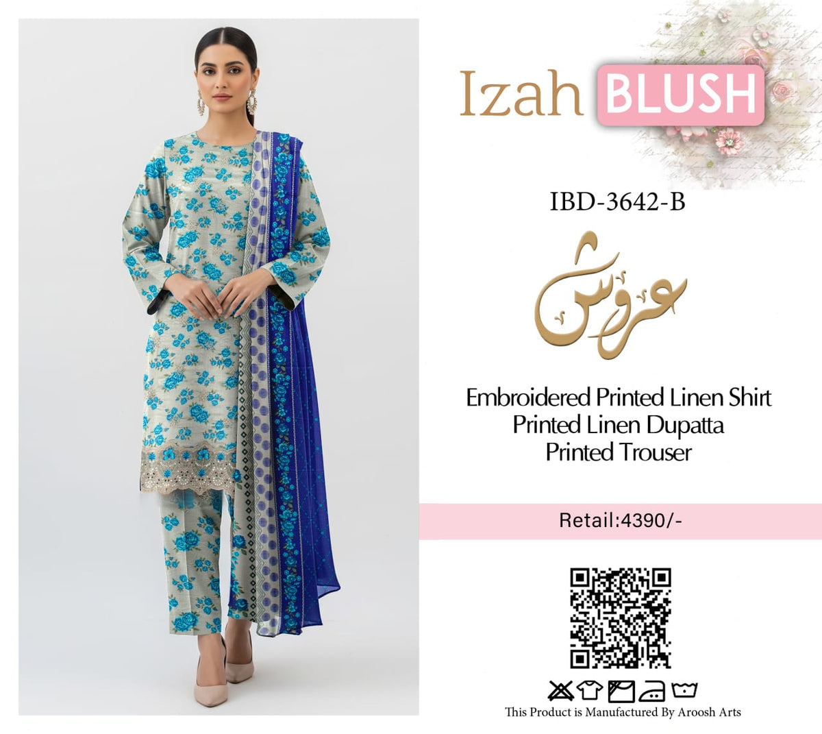 Embroidered 3pc Linen