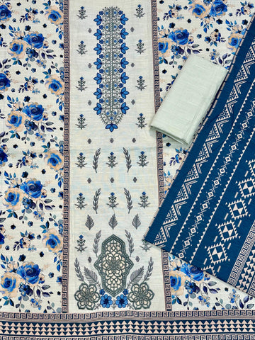 AJ EMB 3PC KHADDAR D-3647