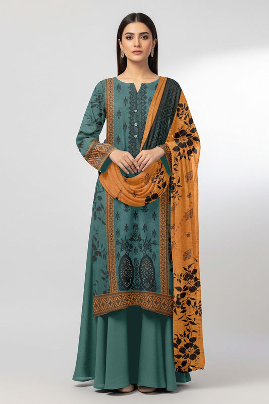 AJ EMB 3PC KHADDAR D-3648