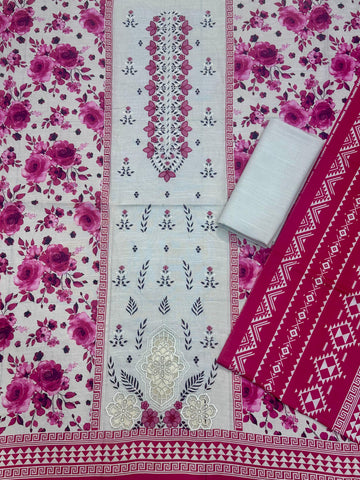 AJ EMB 3PC KHADDAR D-3649