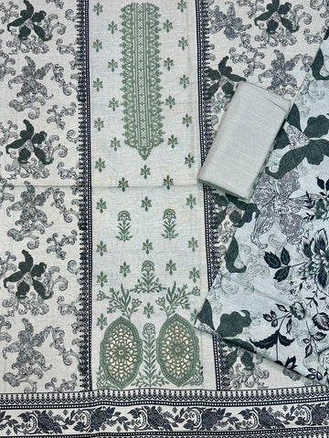 AJ EMB 3PC KHADDAR D-3651