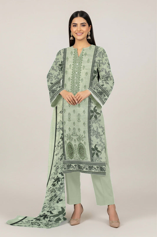 AJ EMB 3PC KHADDAR D-3651