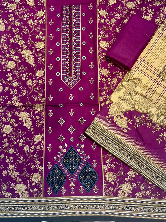 AJ EMB 3PC KHADDAR D-3653 B