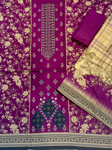 AJ EMB 3PC KHADDAR D-3653 B