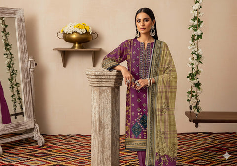 AJ EMB 3PC KHADDAR D-3653 B