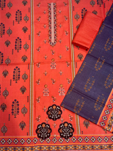 AJ EMB 3PC KHADDAR D-3657