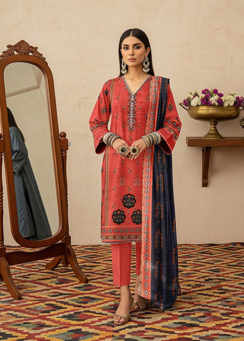 AJ EMB 3PC KHADDAR D-3657