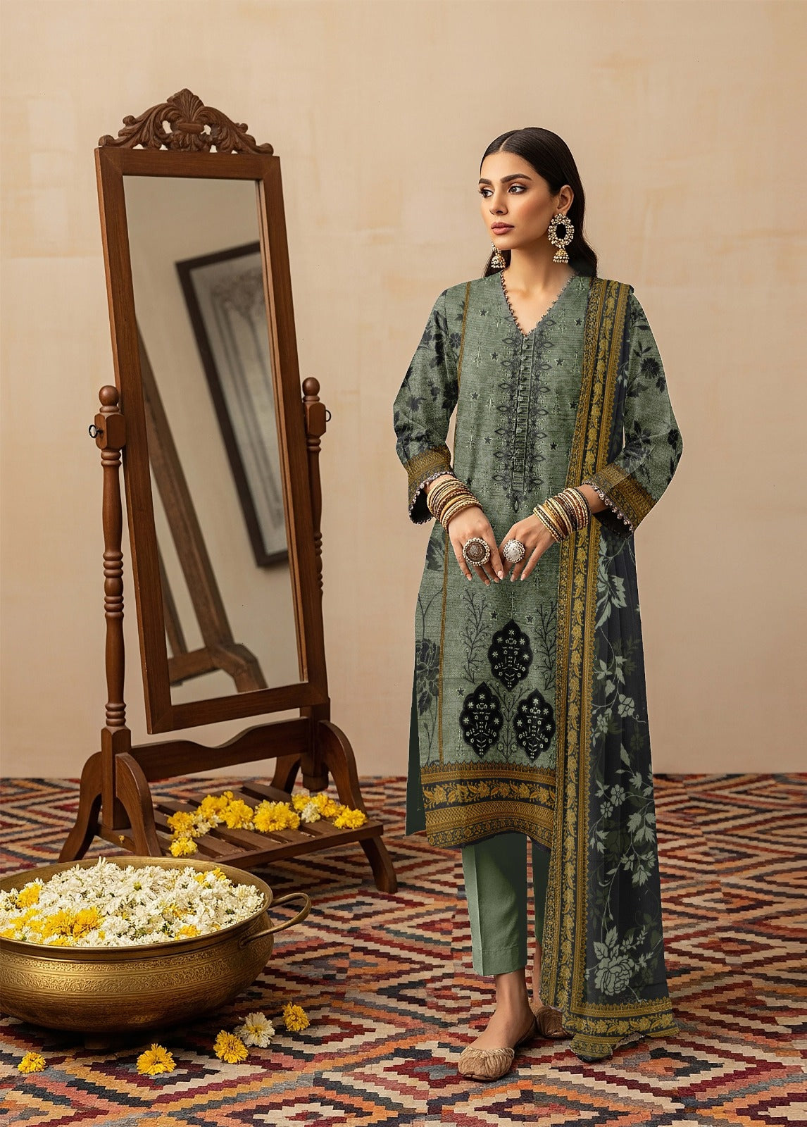 AJ EMB 3PC DHANAK D-3659 B