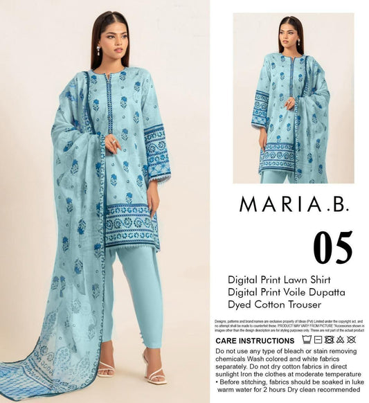 Maria.B Lawn 3pc With Voil Lawn Dup