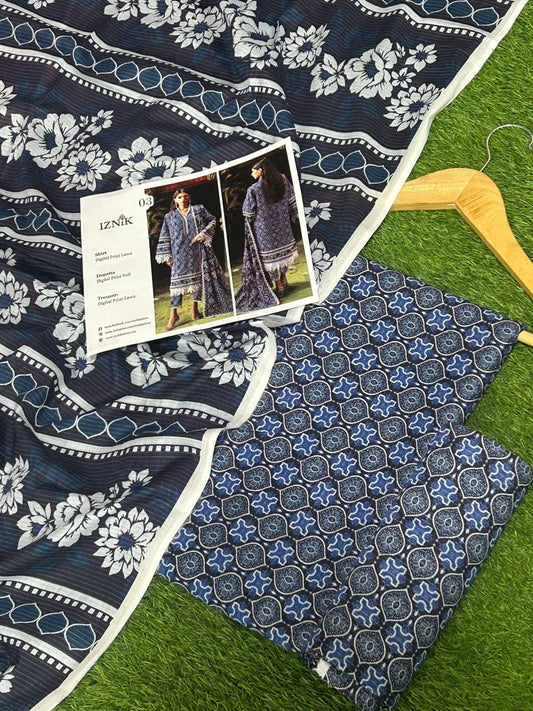 Iznik 3pc Lawn with Voil Lawn Dup