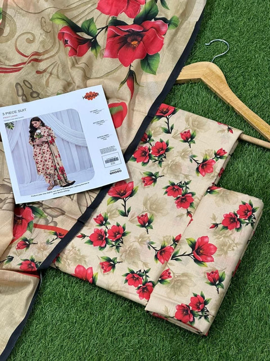 Khaadi Lawn 3pc Printed With Voil Lawn Dup