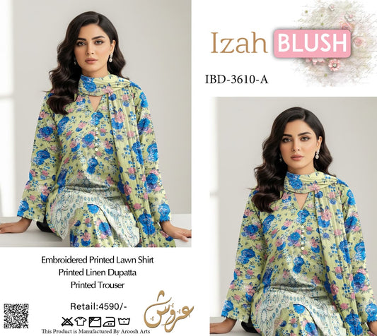 Embroidered 3pc Linen