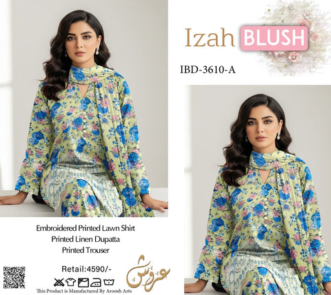 Embroidered 3pc Linen