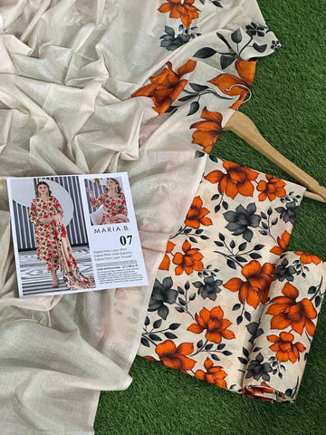 Maria.B Lawn 3pc With Voil Lawn Dup