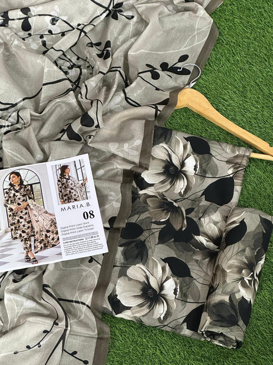 Maria.B Lawn 3pc With Voil Lawn Dup