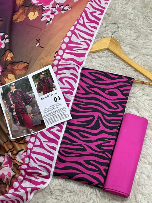 Maria.B Lawn 3pc With Voil Lawn Dup