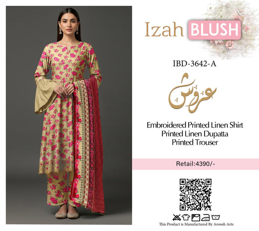 Embroidered 3pc Linen