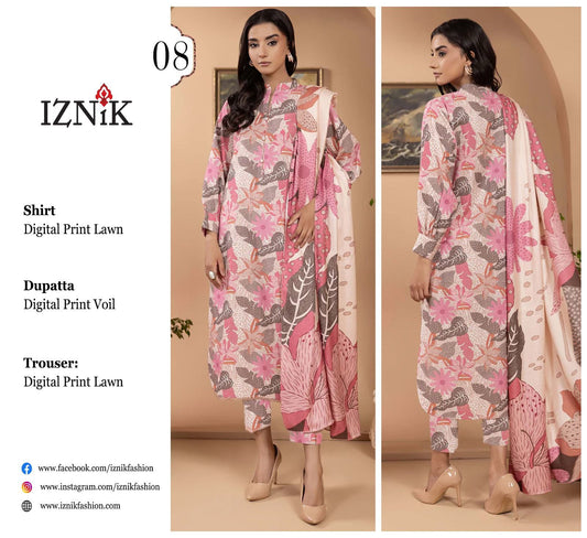 Iznik 3pc Lawn with Voil Lawn Dup