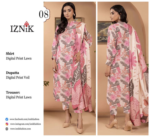 Iznik 3pc Lawn with Voil Lawn Dup