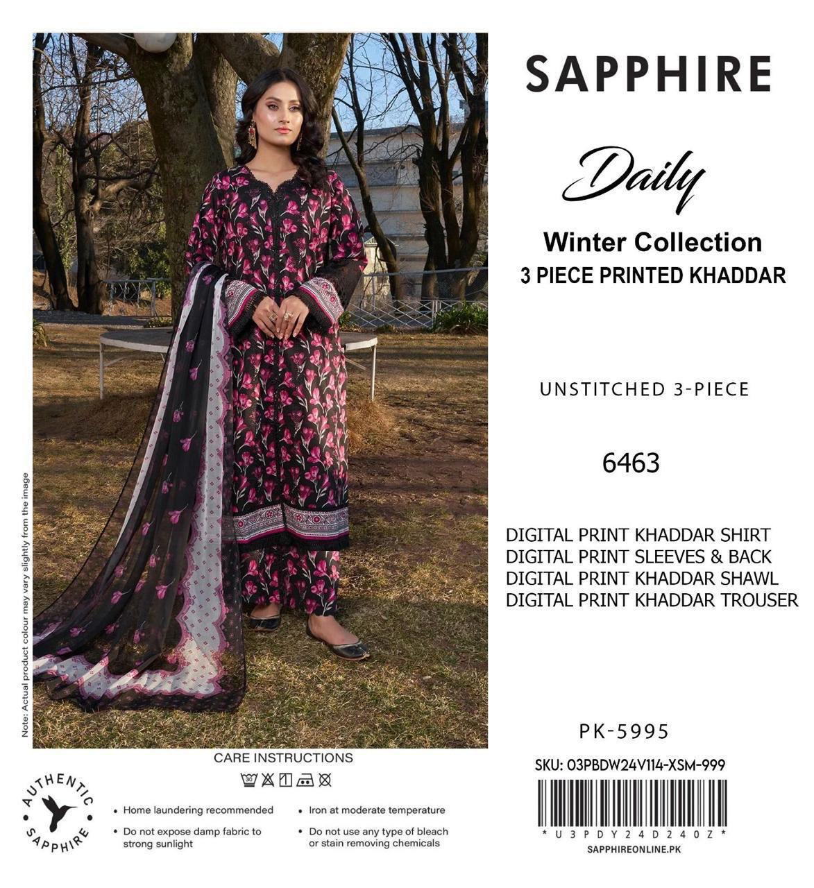 Sapphire Khaddar 3pc