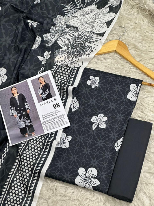 Maria.B Lawn 3pc With Voil Lawn Dup