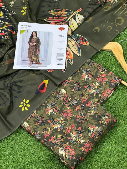 Khaadi Lawn 3pc Printed With Voil Lawn Dup