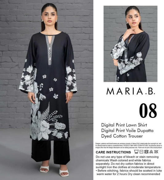 Maria.B Lawn 3pc With Voil Lawn Dup