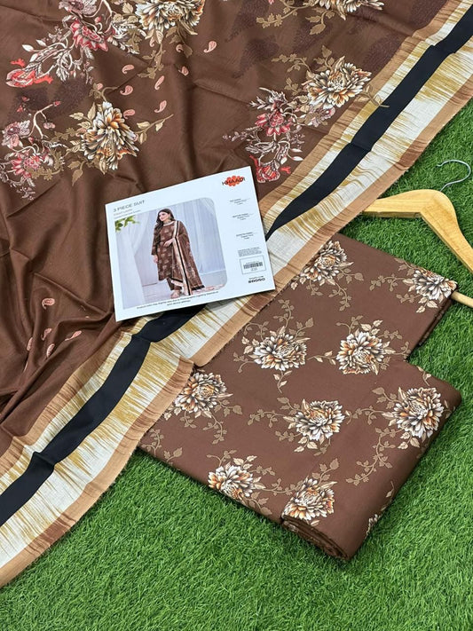 Khaadi Lawn 3pc Printed With Voil Lawn Dup