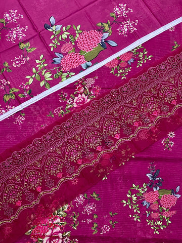 iznik 3pc lawn banadora embroidered daman patch