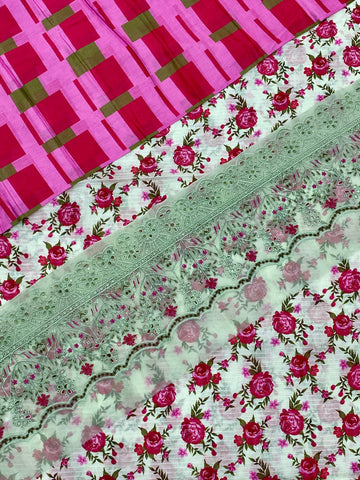 iznik 3pc lawn banadora embroidered daman patch
