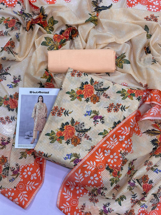 Gul Ahmed 3pc Lawn Voile Dupatta