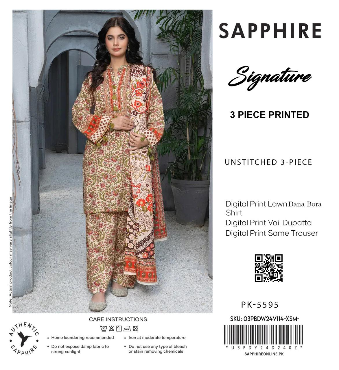 SAPHIRE 3 PC LAWN BANA DORA