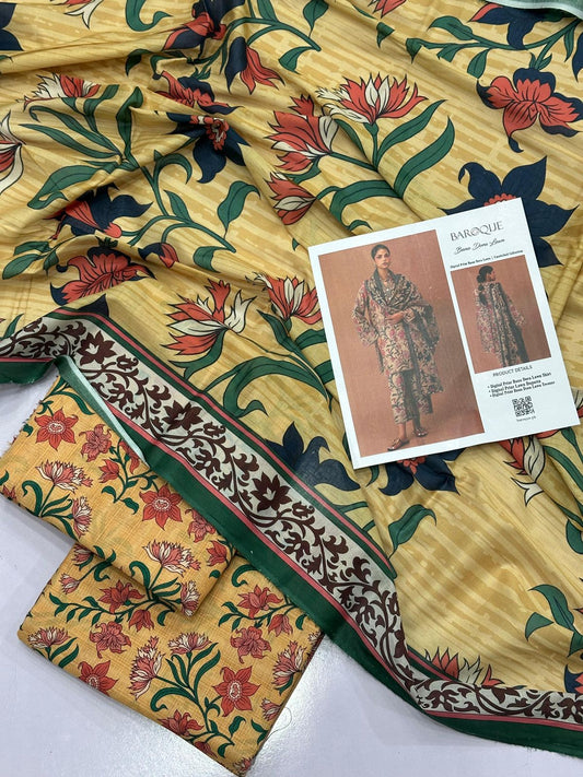 barooque 3 pc lawn bana dora