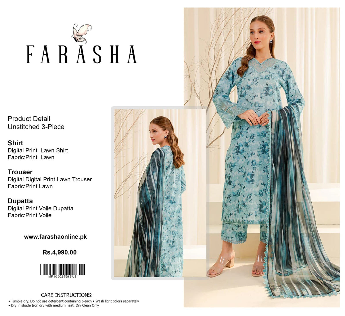 Farasha 3pc Lawn Voile Dupatta