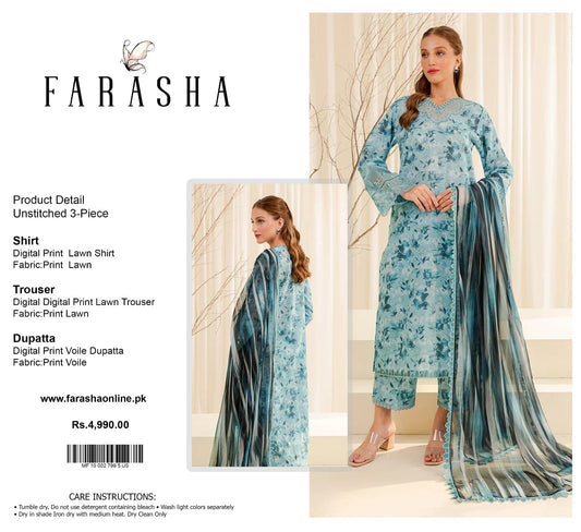 Farasha 3pc Lawn Voile Dupatta